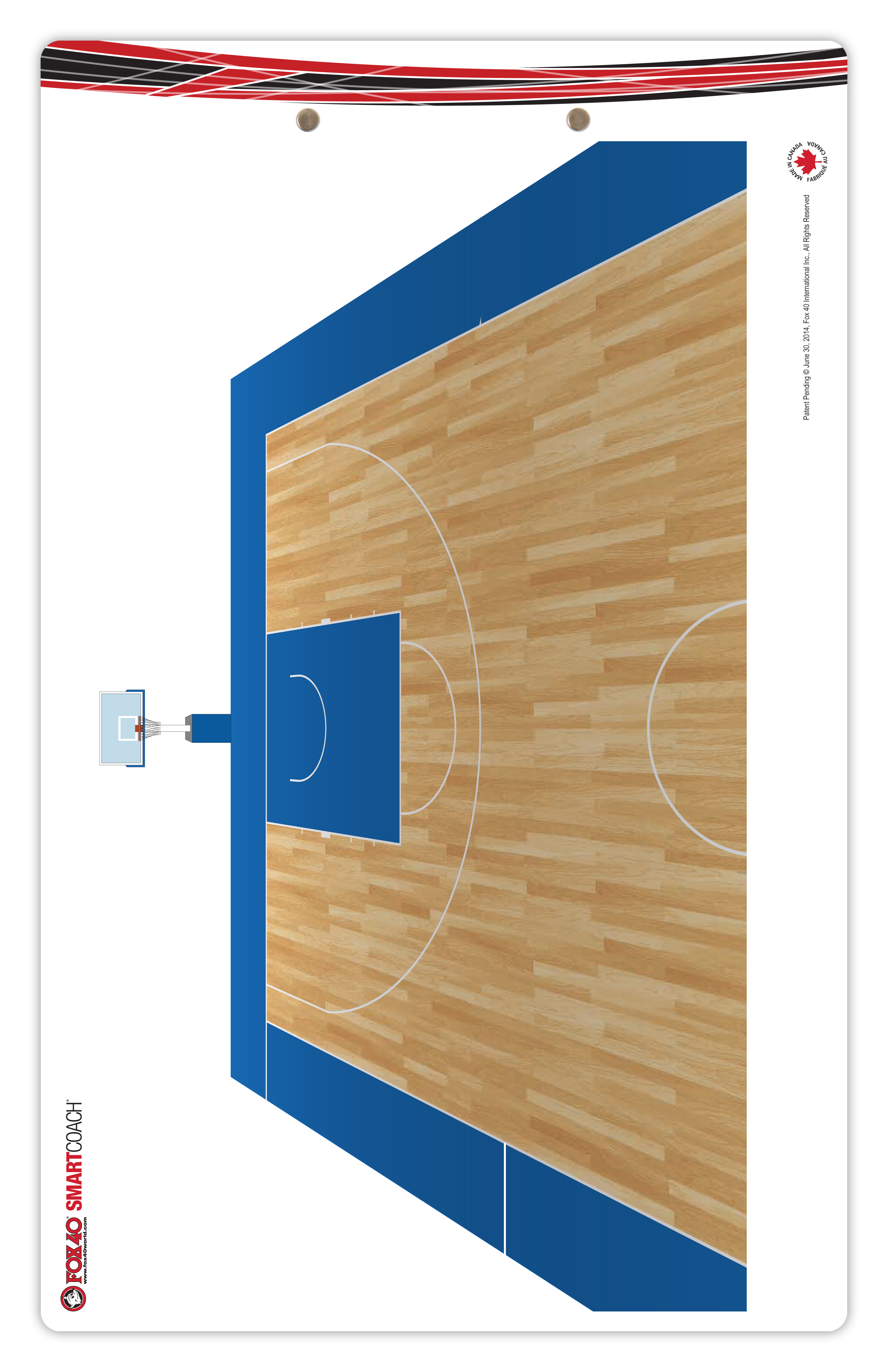 Abbildung einer Taktiktafel für Basketball mit detailliertem Spielfeld-Layout