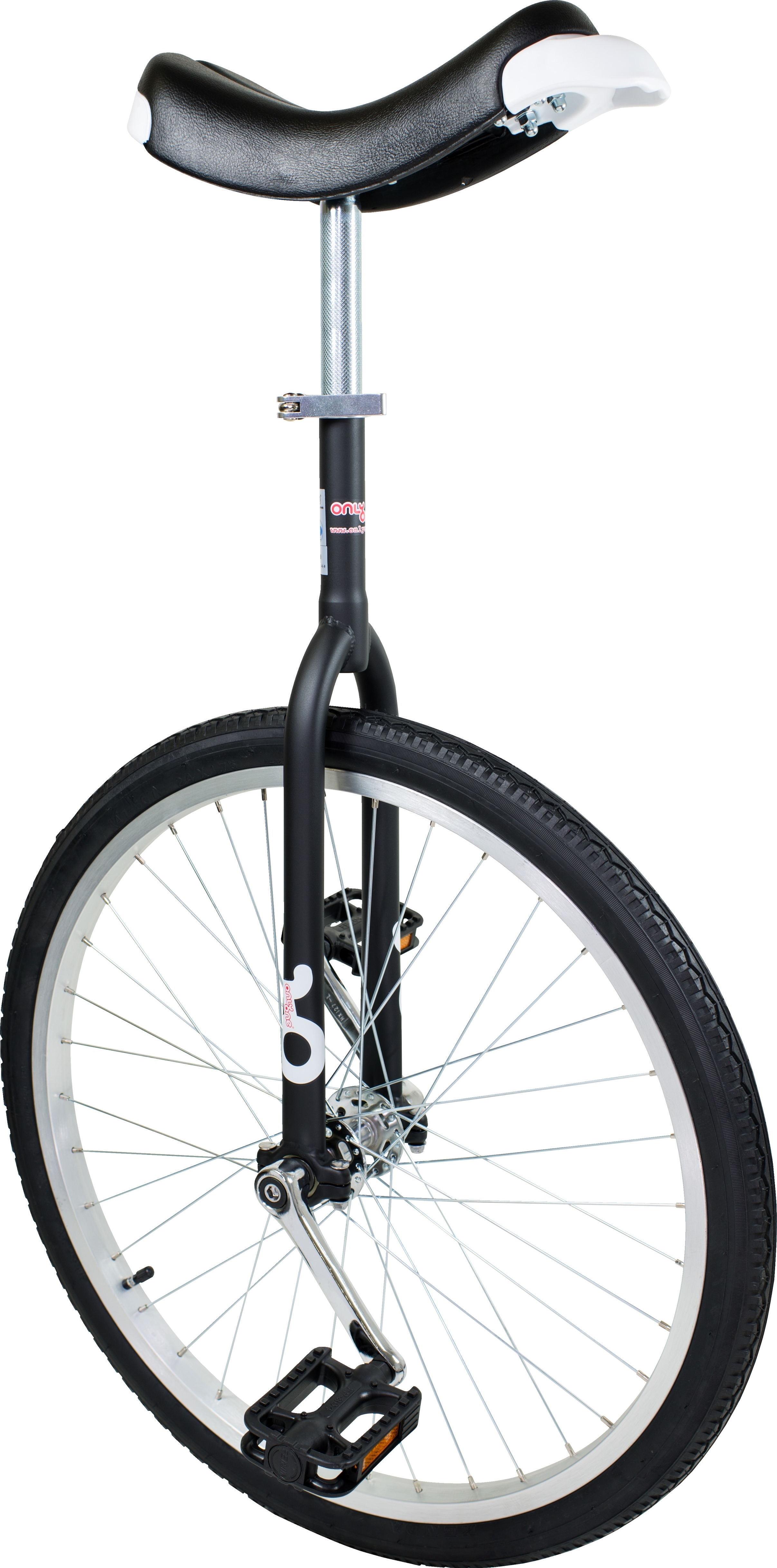 Einrad mit schwarzem Sattel und Pedalen, ideal für Anfänger und Fortgeschrittene