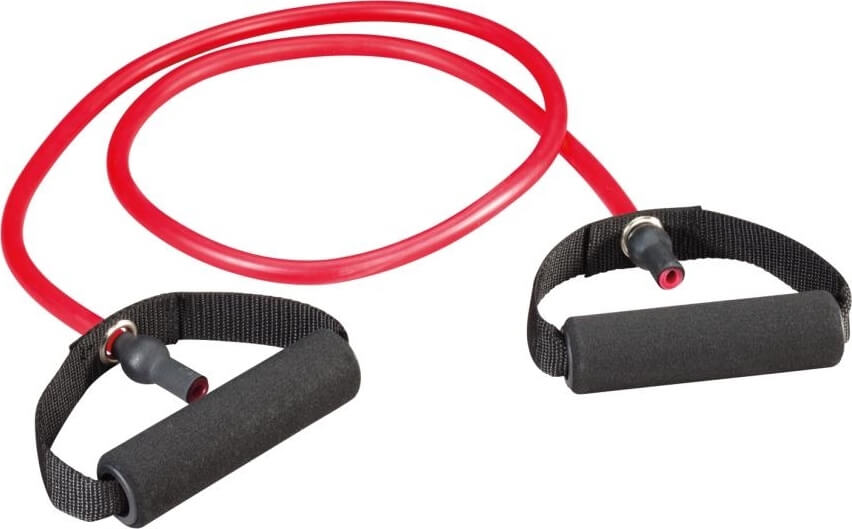 Bande de résistance rouge de fitness avec poignées ergonomiques pour un entraînement de résistance efficace