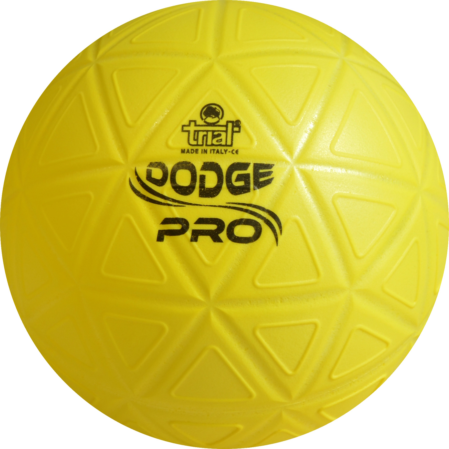 Balle Dodge Pro jaune avec texture et logo