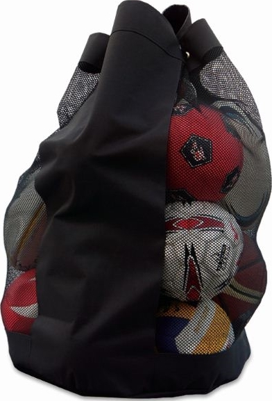 Grand sac à ballons en filet, rempli de ballons de football et de basket-ball, idéal pour le rangement dans le domaine sportif