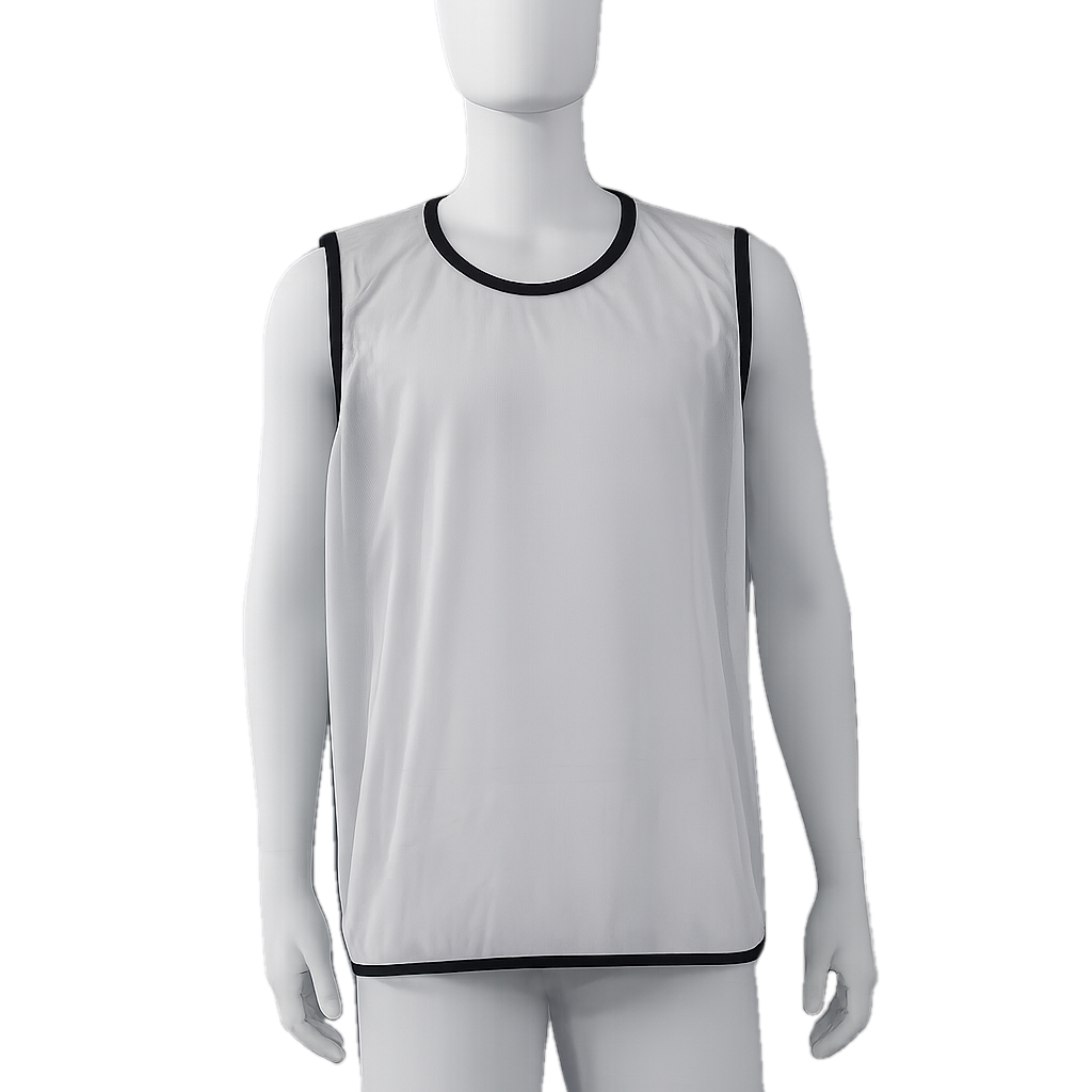 Maillot de sport blanc sans manches avec bord noir