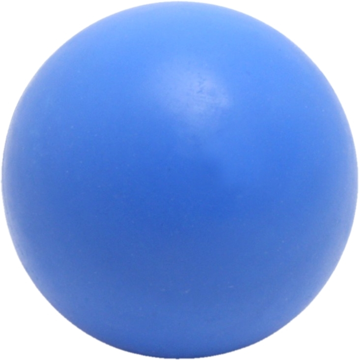 Une simple balle en caoutchouc bleu avec une surface lisse