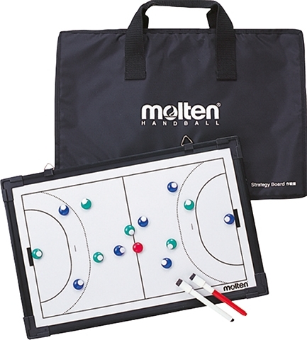 Strategietafel für Handball mit Magneten, Markern und Tragetasche von Molten