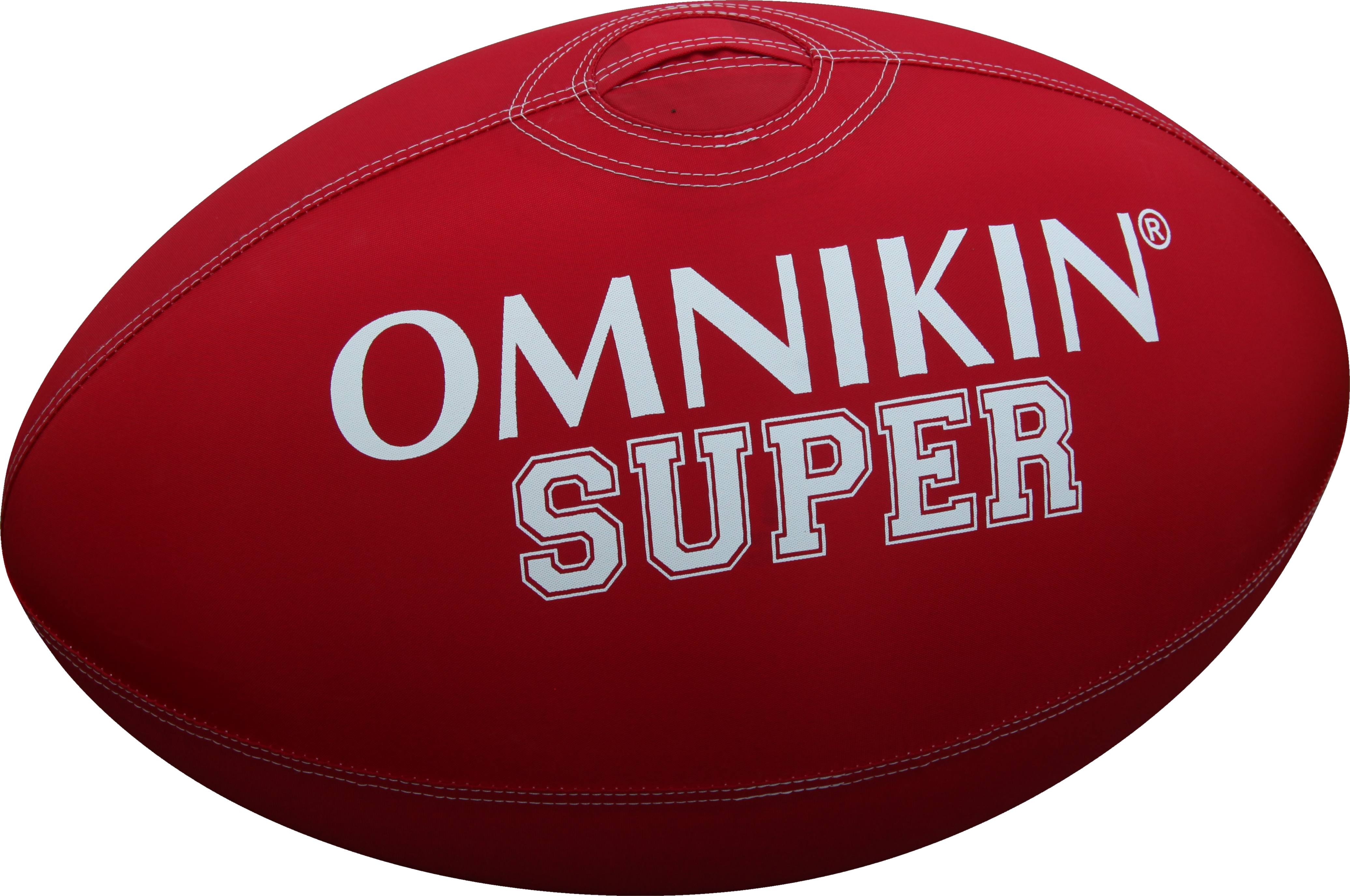 Ein roter Omnikin Super Spielball für verschiedene Sportarten