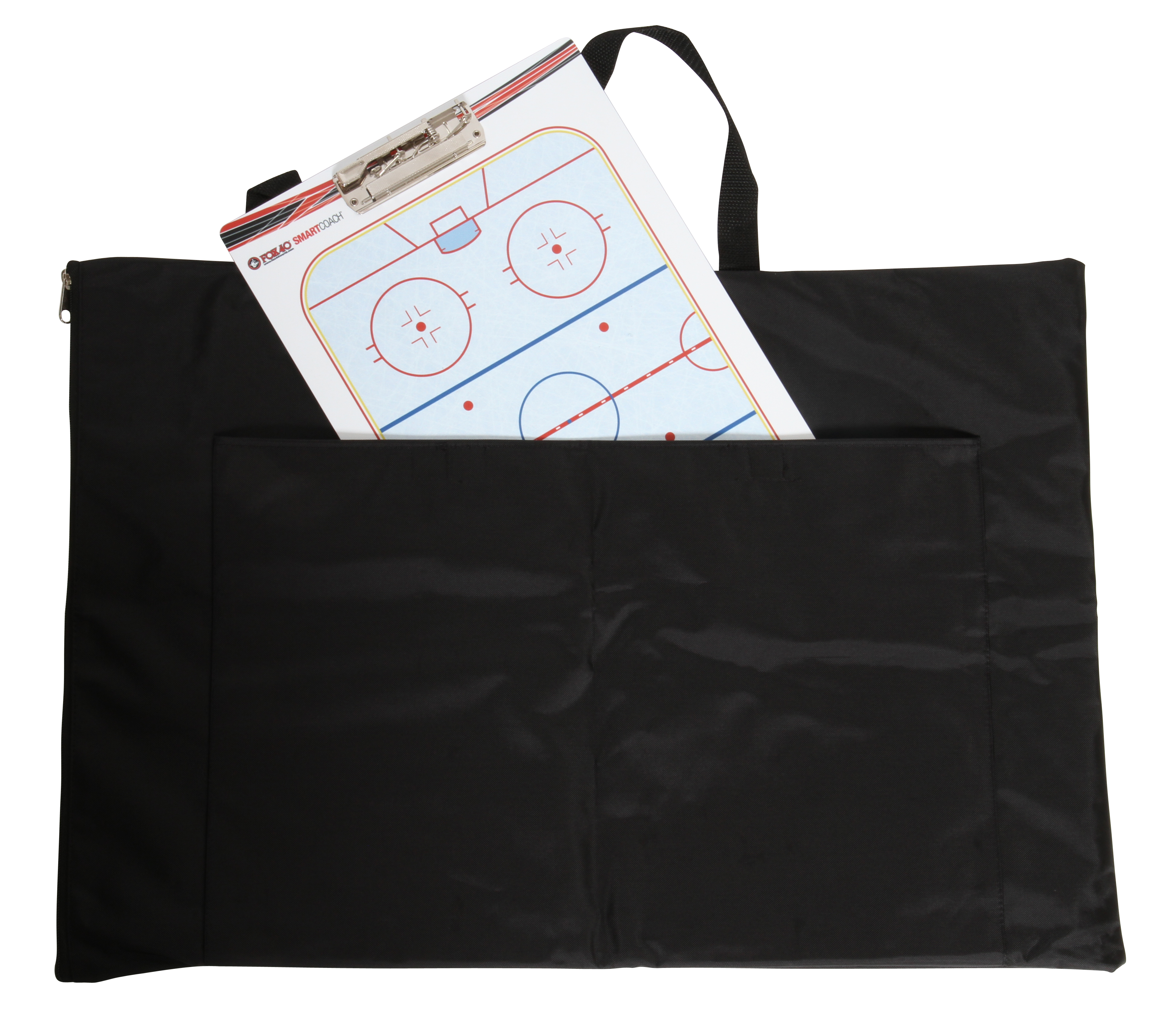 Eishockey-Taktiktafel in schwarzer Tragetasche, ideal für Trainer