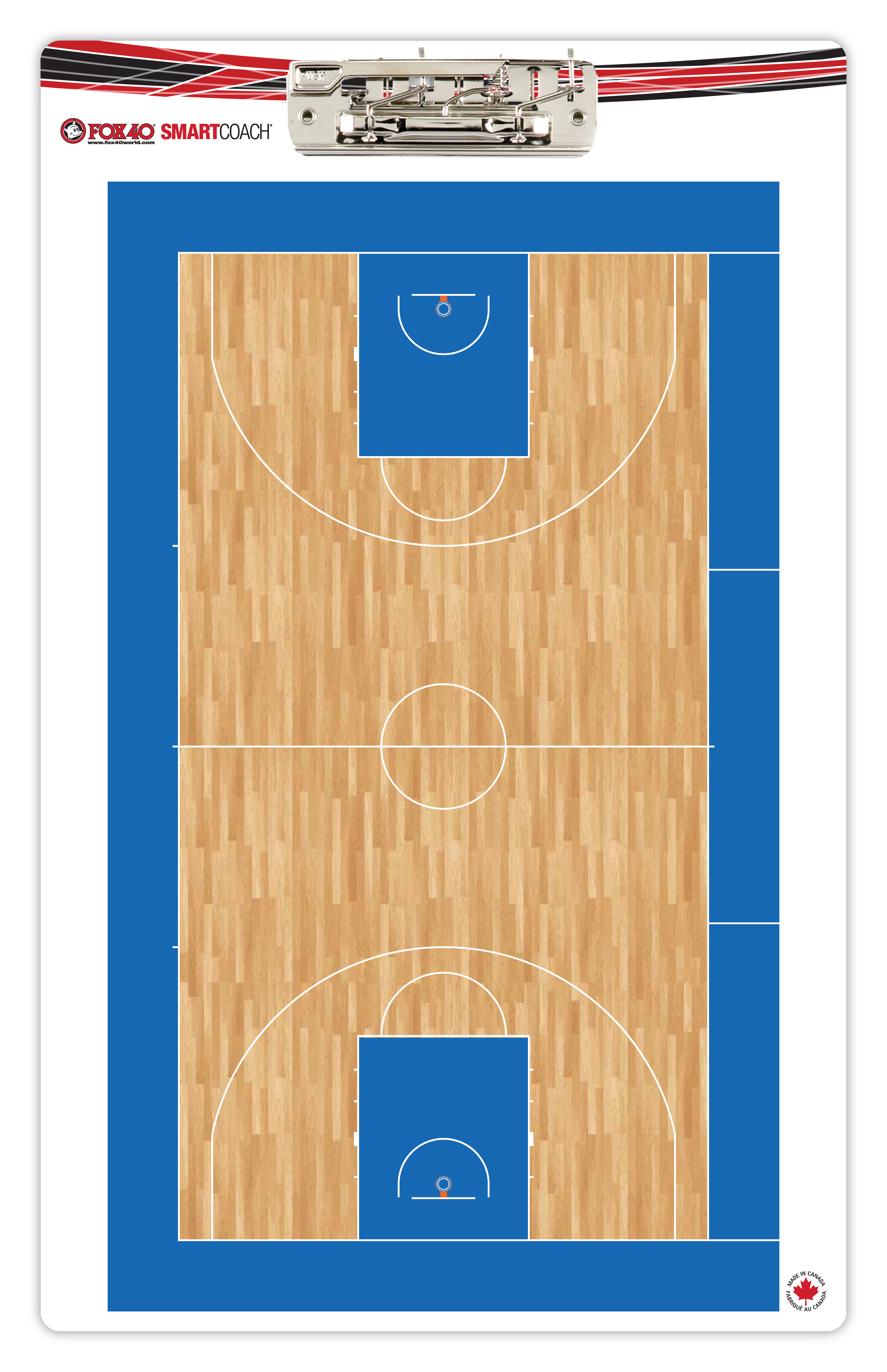 Basketball Taktiktafel mit aufgedrucktem Spielfeld zum Planen von Spielzügen