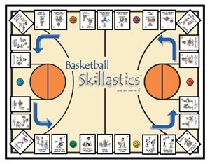 Spielmatte für Basketball-Übungen und Gruppentraining mit verschiedenen Aufgaben und Spielfeldern